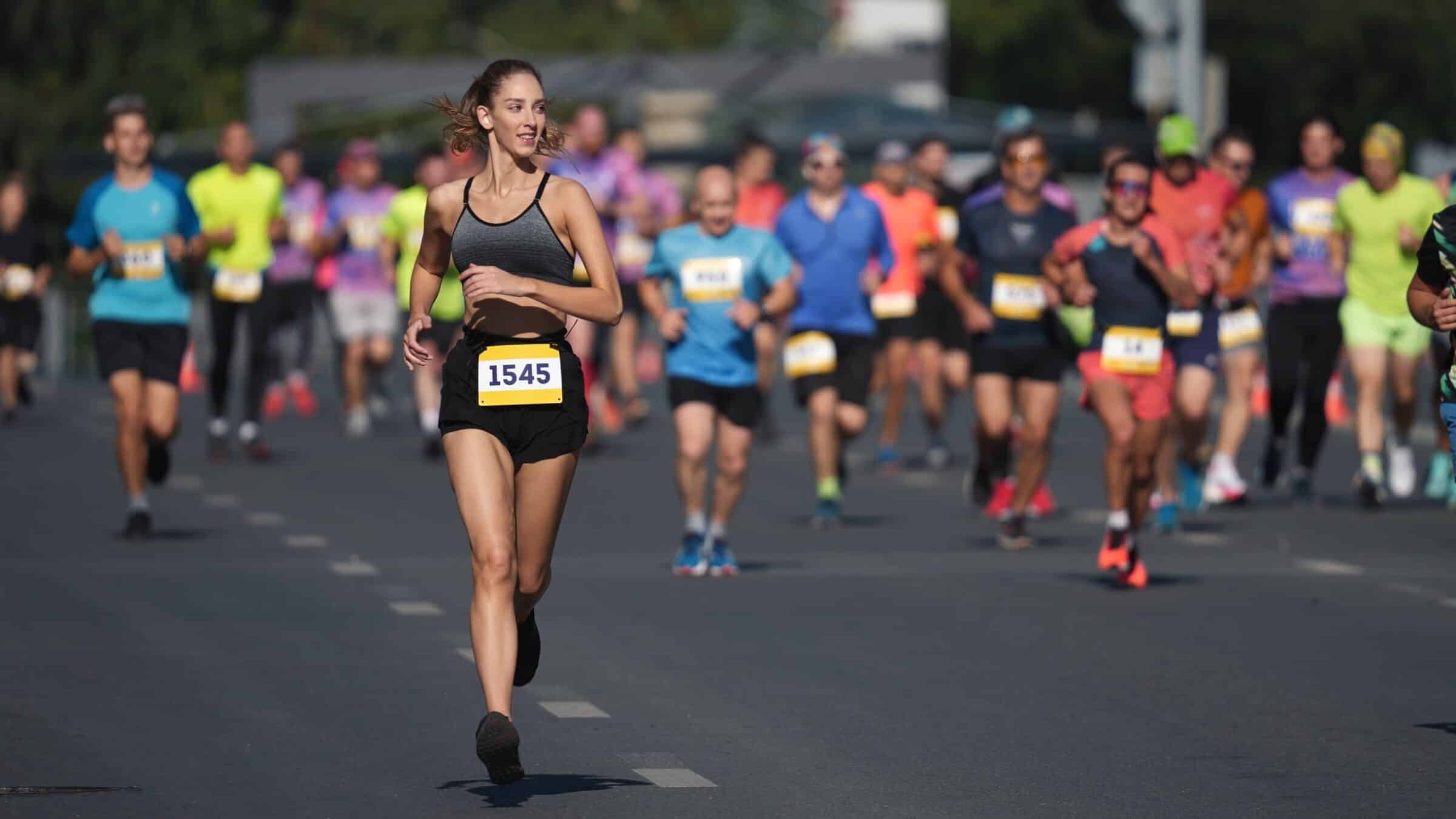 woman marathon runner in colorado